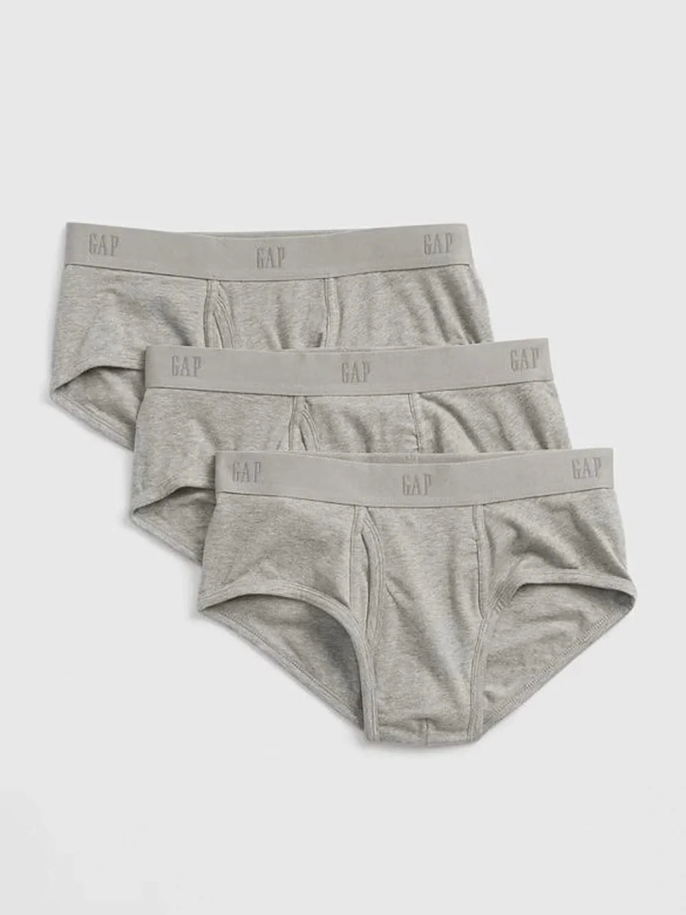 NWT GAP Men’s Small 30-31 Grey Basic Briefs with Wide Logo Waistband 3-Pack